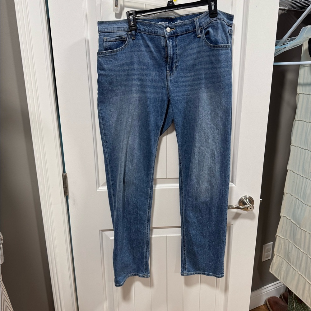 Old Navy Blue Mid-Rise Wow Boyfriend Jeans